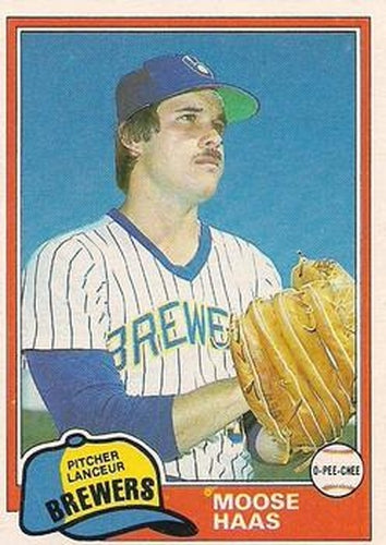 #327 Moose Haas - Milwaukee Brewers - 1981 O-Pee-Chee - Gray Back Baseball