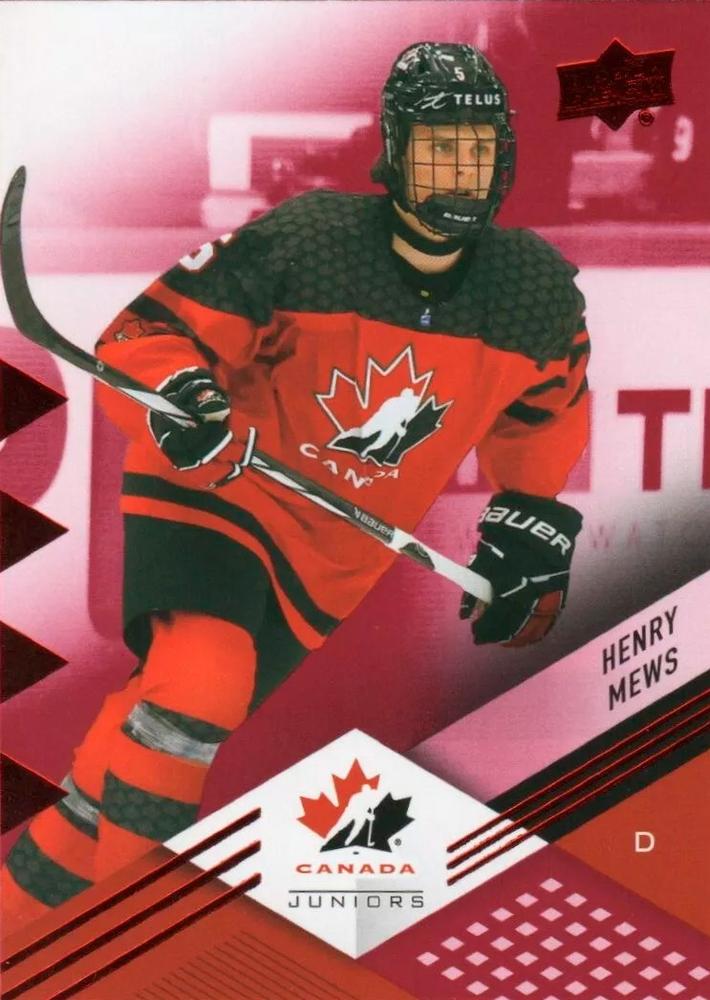 #32 Henry Mews - Canada - 2024 Upper Deck Team Canada Juniors - Red Foil Hockey
