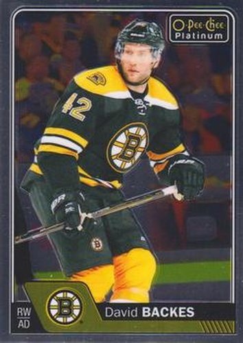 #32 David Backes - Boston Bruins - 2016-17 O-Pee-Chee Platinum Hockey