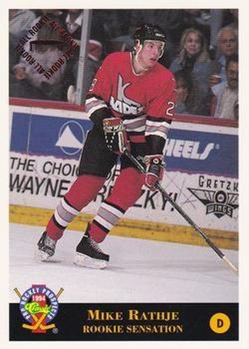 #32 Mike Rathje - Kansas City Blades - 1994 Classic Pro Hockey Prospects Hockey