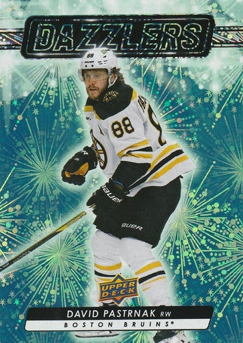 #DZ-32 David Pastrnak - Boston Bruins - 2023-24 Upper Deck - Dazzlers Green Hockey
