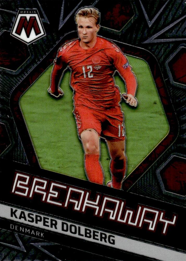 #18 Kasper Dolberg - Denmark - 2021-22 Panini Mosaic Road to FIFA World Cup - Breakaway Soccer