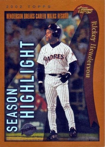 #333 Rickey Henderson - San Diego Padres - 2002 Topps Baseball