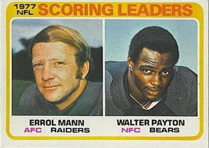 #334 Errol Mann / Walter Payton - Oakland Raiders / Chicago Bears - 1978 Topps Football