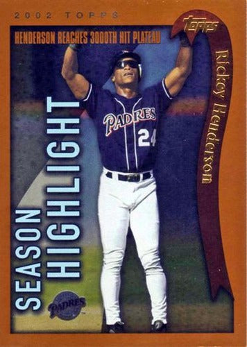 #335 Rickey Henderson - San Diego Padres - 2002 Topps Baseball