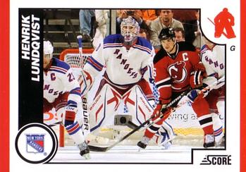 #335 Henrik Lundqvist - New York Rangers - 2010-11 Score Hockey