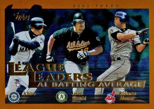 #337 Ichiro / Jason Giambi / Roberto Alomar - Seattle Mariners / Oakland Athletics / Cleveland Indians - 2002 Topps Baseball
