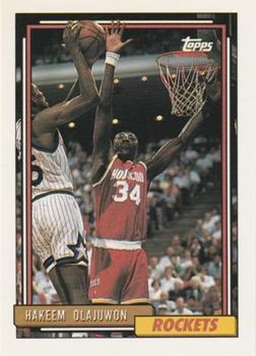 #337 Hakeem Olajuwon - Houston Rockets - 1992-93 Topps Basketball