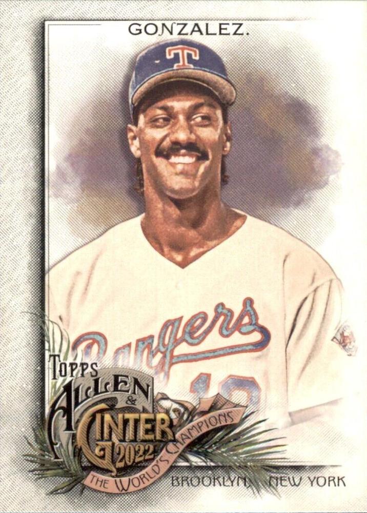 #337 Juan Gonzalez - Texas Rangers - 2022 Topps Allen & Ginter Baseball