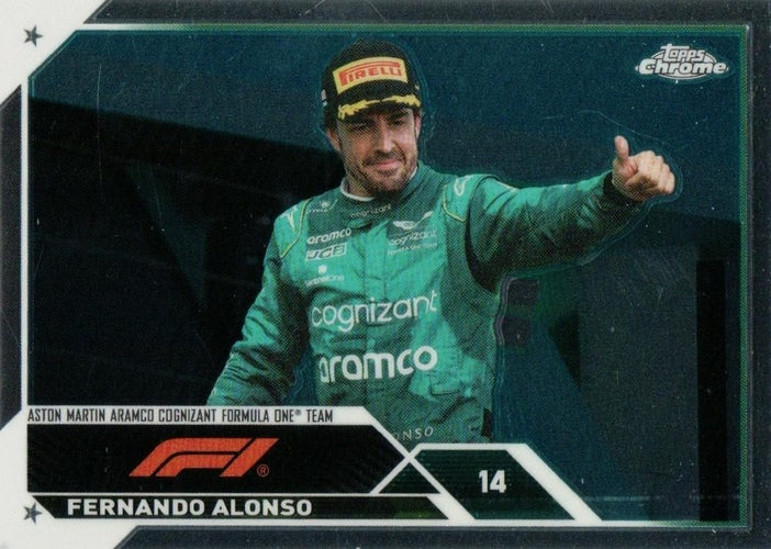 #33 Fernando Alonso - Aston Martin Aramco Cognizant F1 Team - 2023 Topps Chrome Formula 1 Racing