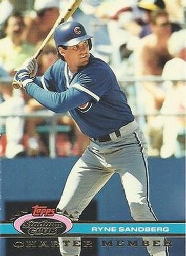#NNO33a Ryne Sandberg - Chicago Cubs - 1991 Stadium Club Charter Member