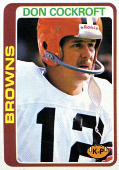 #33 Don Cockroft - Cleveland Browns - 1978 Topps Football