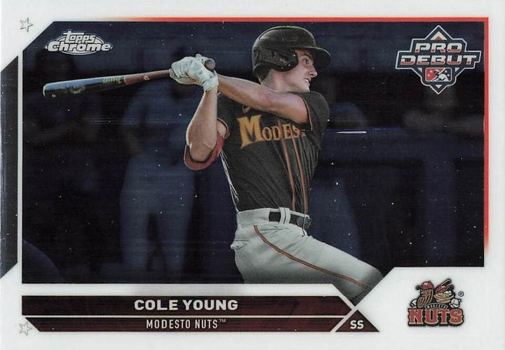 #PDC-33 Cole Young - Modesto Nuts - 2023 Topps Pro Debut - Chrome Baseball