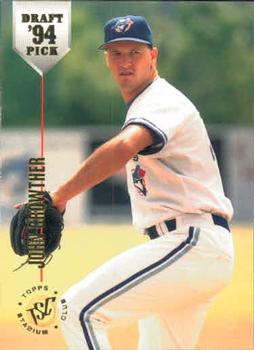 #33 John Crowther - Toronto Blue Jays - 1994 Stadium Club Draft Picks Baseball
