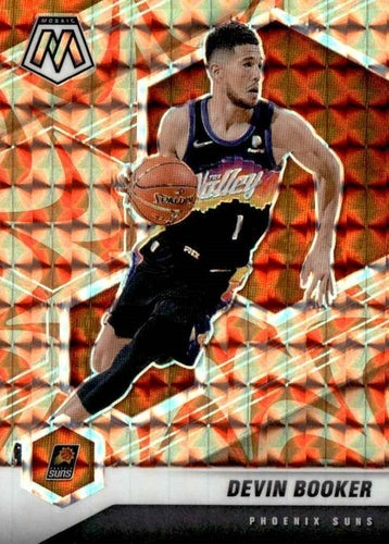 #33 Devin Booker - Phoenix Suns - 2020-21 Panini Mosaic - Mosaic Reactive Orange Basketball