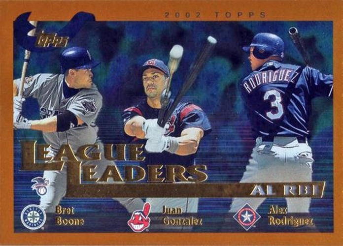 #340 Bret Boone / Juan Gonzalez / Alex Rodriguez - Seattle Mariners / Cleveland Indians / Texas Rangers - 2002 Topps Baseball
