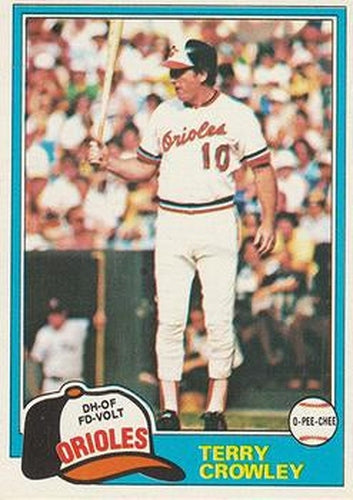 #342 Terry Crowley - Baltimore Orioles - 1981 O-Pee-Chee - Gray Back Baseball