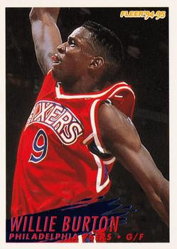 #343 Willie Burton - Philadelphia 76ers - 1994-95 Fleer Basketball