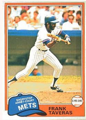 #343 Frank Taveras - New York Mets - 1981 O-Pee-Chee - Gray Back Baseball