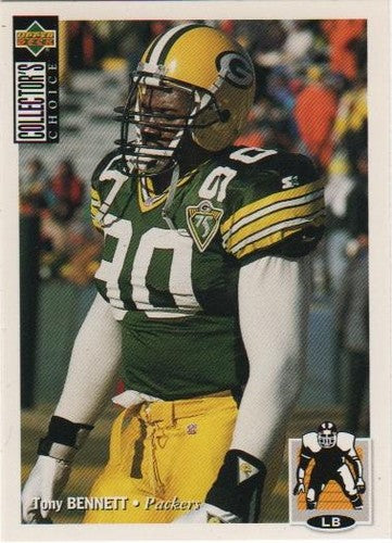 #344 Tony Bennett - Green Bay Packers - 1994 Collector's Choice Football