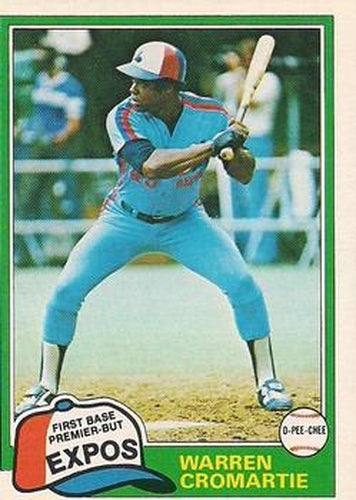 #345 Warren Cromartie - Montreal Expos - 1981 O-Pee-Chee - Gray Back Baseball