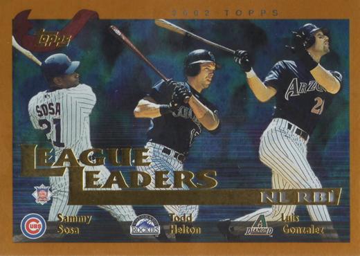 #346 Sammy Sosa / Todd Helton / Luis Gonzalez - Chicago Cubs / Colorado Rockies / Arizona Diamondbacks - 2002 Topps Baseball