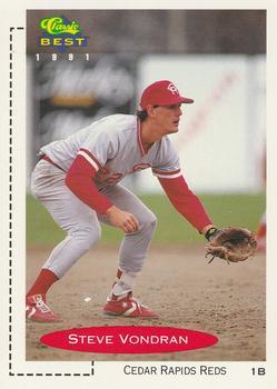 #346 Steve Vondran - Cedar Rapids Reds - 1991 Classic Best Baseball