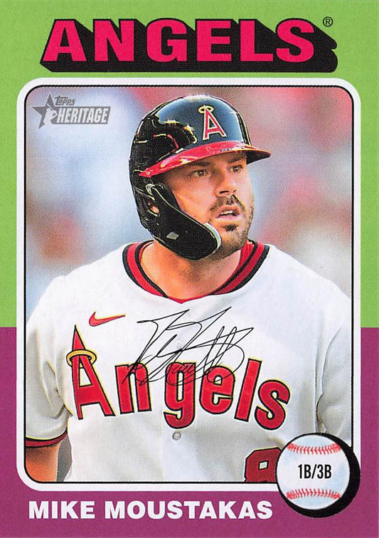 #347 Mike Moustakas - Los Angeles Angels - 2024 Topps Heritage Baseball