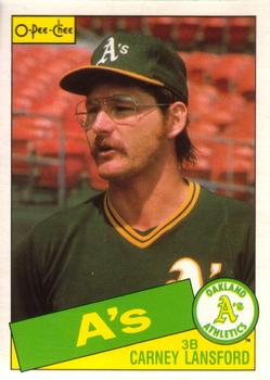 #347 Carney Lansford - Oakland Athletics - 1985 O-Pee-Chee Baseball