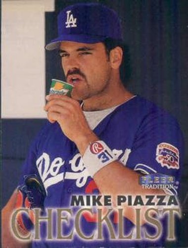#347 Mike Piazza - Los Angeles Dodgers - 1998 Fleer Tradition Baseball