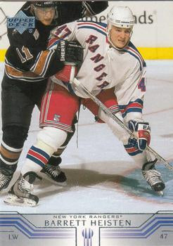 #348 Barrett Heisten - New York Rangers - 2001-02 Upper Deck Hockey