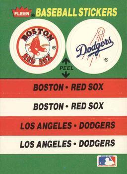 #34 Boston Red Sox / Los Angeles Dodgers - Boston Red Sox / Los Angeles Dodgers - 1988 Fleer - Team Stickers Baseball