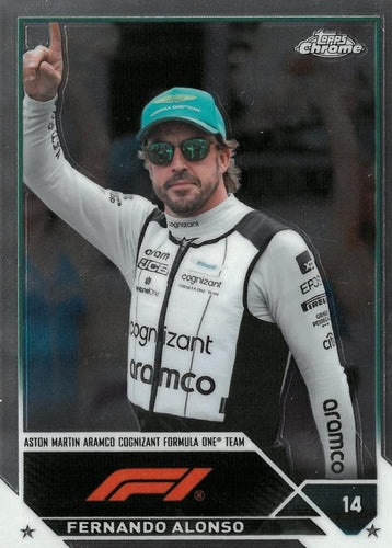 #34 Fernando Alonso - Aston Martin Aramco Cognizant F1 Team - 2023 Topps Chrome Formula 1 Racing