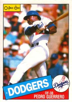 #34 Pedro Guerrero - Los Angeles Dodgers - 1985 O-Pee-Chee Baseball