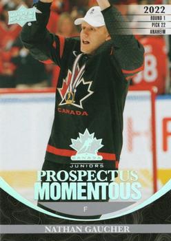 #PM-34 Nathan Gaucher - Canada - 2023 Upper Deck Team Canada Juniors - Prospectus Momentous Hockey