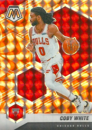 #34 Coby White - Chicago Bulls - 2020-21 Panini Mosaic - Mosaic Reactive Orange Basketball