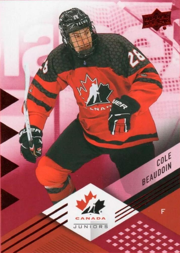 #34 Cole Beaudoin - Canada - 2024 Upper Deck Team Canada Juniors - Red Foil Hockey