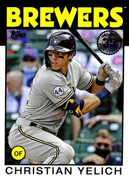 #86B-34 Christian Yelich - Milwaukee Brewers - 2021 Topps Update - 1986 Topps Baseball 35th Anniversary Baseball