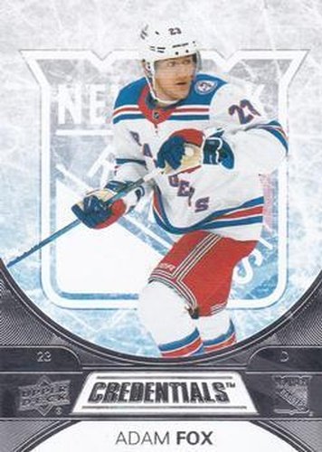 #34 Adam Fox - New York Rangers - 2021-22 Upper Deck Credentials Hockey