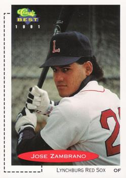 #34 Jose Zambrano - Lynchburg Red Sox - 1991 Classic Best Baseball