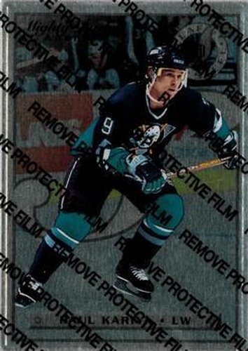 #34 Paul Kariya - Anaheim Mighty Ducks - 1996-97 Leaf Preferred - Steel Hockey