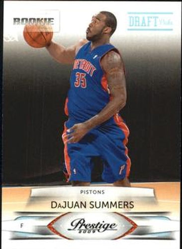 #184 DaJuan Summers - Detroit Pistons - 2009-10 Panini Prestige - Draft Picks Light Blue Basketball