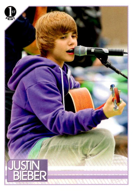 #34 In 2009, during Arthur Ashe Kids' Day - a day - 2010 Panini Justin Bieber