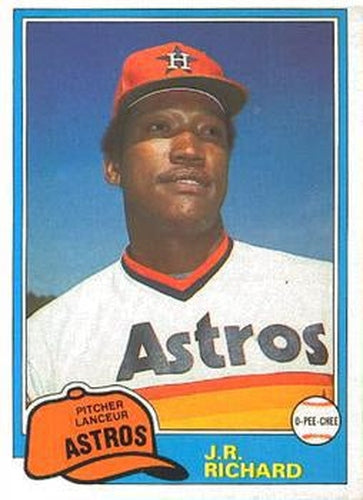 #350 J.R. Richard - Houston Astros - 1981 O-Pee-Chee - Gray Back Baseball