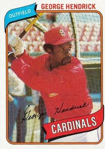 #350 George Hendrick - St. Louis Cardinals - 1980 Topps Baseball