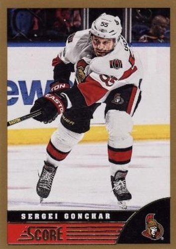 #351 Sergei Gonchar - Ottawa Senators - 2013-14 Score - Gold Hockey