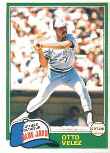 #351 Otto Velez - Toronto Blue Jays - 1981 O-Pee-Chee - Gray Back Baseball