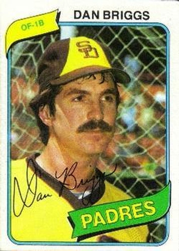 #352 Dan Briggs - San Diego Padres - 1980 Topps Baseball