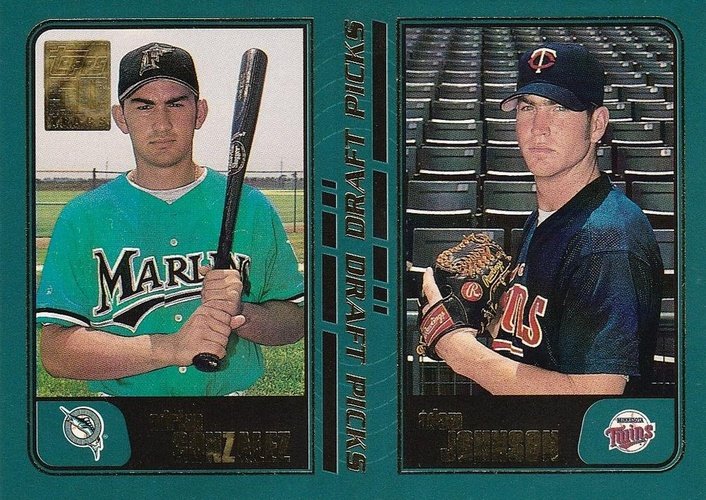 #352 Adrian Gonzalez / Adam Johnson - Florida Marlins / Minnesota Twins - 2001 Topps Baseball