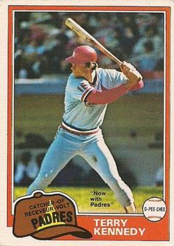 #353 Terry Kennedy - San Diego Padres - 1981 O-Pee-Chee - Gray Back Baseball